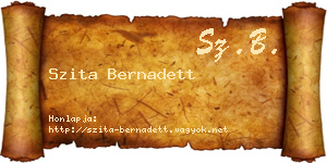 Szita Bernadett névjegykártya